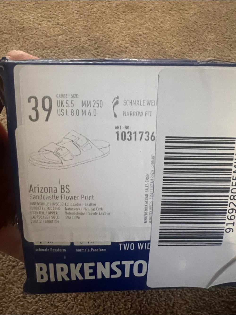 Birkenstock Arizona Sandcastle Flower Print Suede Sandal - Picture 6 of 6
